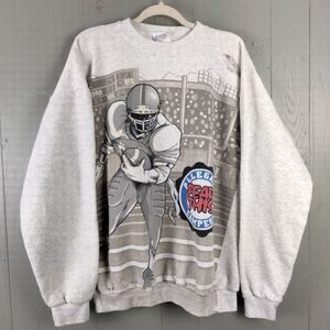 Vintage High School Football Sweatshirt XL Gray Fear This Double Sided‎ Made USA